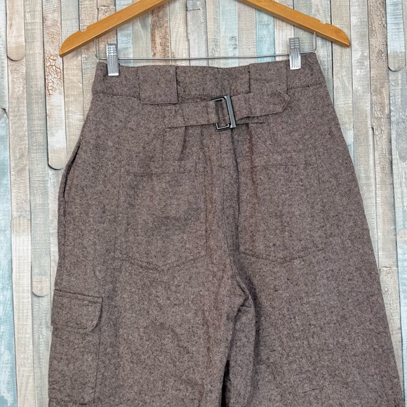 Asos 4 Pleated 100% Cotton Trouser Pant High Waisted Relaxed Wide Leg Minimalist - Picture 6 of 11